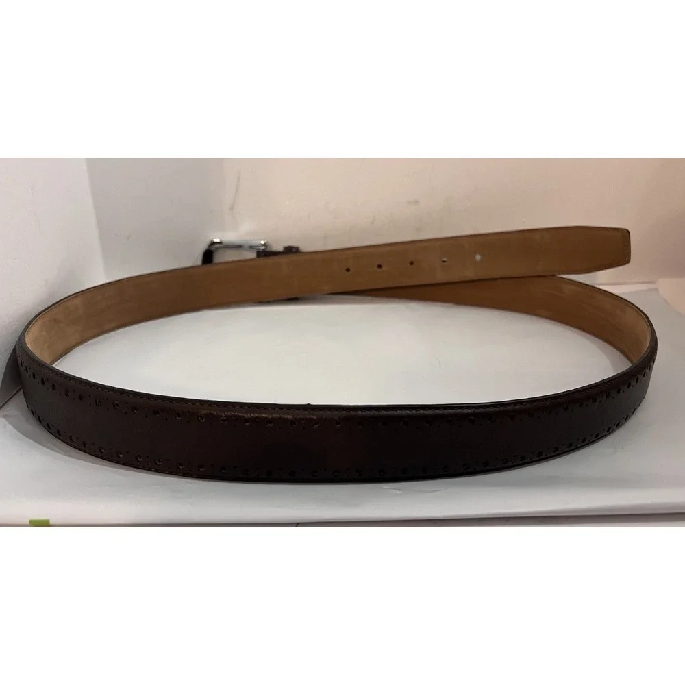 Cole Haan Men's Belt Size 42 Brown Silver Buckle Never‎ Worn No Tags
